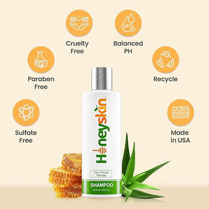 Hair Growth Shampoo for Women with Manuka Honey - Best Shampoo for Thinning Hair and Hair Loss - Sulfate-Free Shampoo for Color-Treated hair and Dry Scalp Hydrating Shampoo (16 oz)