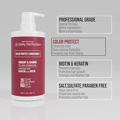 (dp) Color Protect Conditioner – Maintain & Enhance Color-Treated Hair – Clean + Salon-Grade Formula with Biotin & Keratin