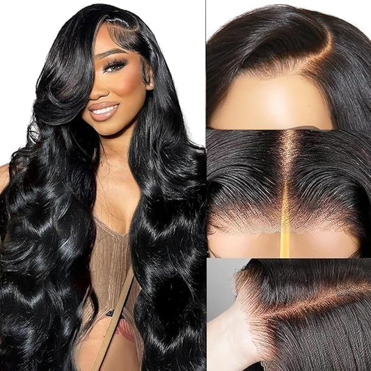 9x6 Glueless Wigs Human Hair Pre Plucked Pre Cut For Beginners 32 Inch Loose Wave Human Hair Wig 220% Density Body Wave Lace Front Wigs No Glue Pre Cut 3 Seconds to Wear Glueless Wig