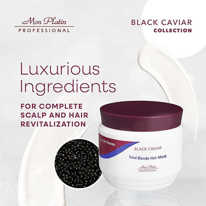 Black Caviar Blonde Hair Mask - Intensive Moisturizing Treatment for blonde, bleached, or Color Treated Hair - Special Antistatic Formula,SLS/Salt Free 500ML
