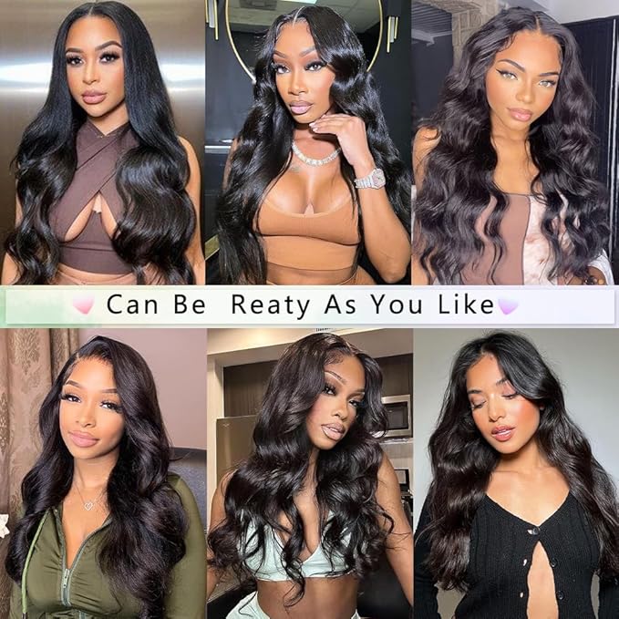 9x6 Glueless Wigs Human Hair Pre Plucked Pre Cut For Beginners 32 Inch Loose Wave Human Hair Wig 220% Density Body Wave Lace Front Wigs No Glue Pre Cut 3 Seconds to Wear Glueless Wig