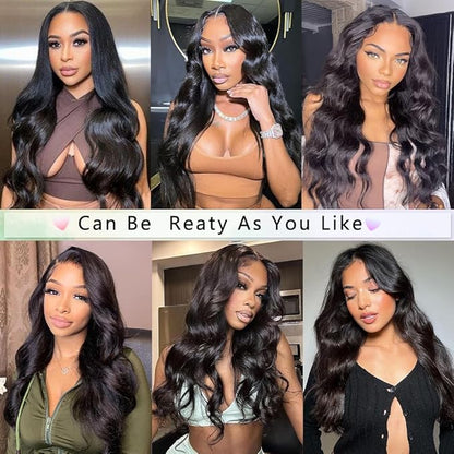 9x6 Glueless Wigs Human Hair Pre Plucked Pre Cut For Beginners 32 Inch Loose Wave Human Hair Wig 220% Density Body Wave Lace Front Wigs No Glue Pre Cut 3 Seconds to Wear Glueless Wig