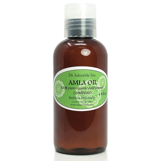 Dr Adorable - 4 oz - Organic AMLA OIL UNREFINED - 100% Pure Cold Pressed Extra Virgin for Healthy Hair and Moisturized Scalp