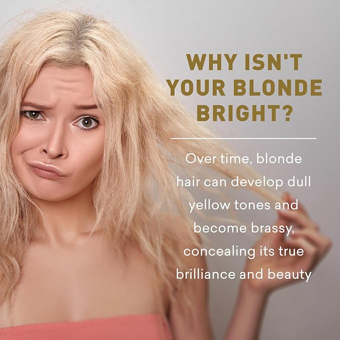 Just Nutritive Shampoo For Blonde Natural & Color-Treated Hair, Neutralize Brassy Tones, No Purple or Blue Shampoo, Paraben Free, Phthalate Free, Silicone Free, 8 oz. Bottle
