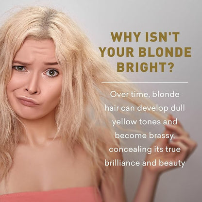 Just Nutritive Shampoo For Blonde Natural & Color-Treated Hair, Neutralize Brassy Tones, No Purple or Blue Shampoo, Paraben Free, Phthalate Free, Silicone Free, 8 oz. Bottle