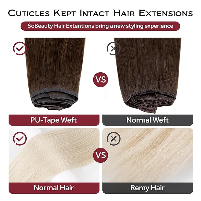 Clip in Hair Extensions Real Human Hair Chocolate Brown Seamless Clip In 100% Straight Remy Hair Extensions PU Skin Weft Add Volume for Women #4A 20Inch 120G 8PCS