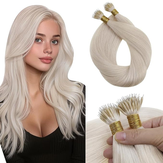 Sunny Hair Nano Hair Extensions Blonde Nano Ring Extensions Human Hair 18inch Hair Extensions Nano Bead Invisible 50g