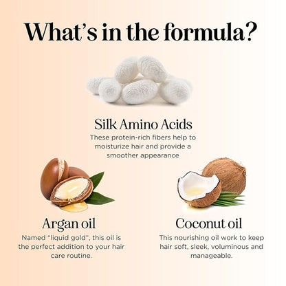 Silk Protein Conditioner for Damaged Hair - Ultra Moisturizing Conditioner for Dry Hair with Deeply Nourishing Shea Butter Argan Oil Green Tea & Aloe - Helps Define Curls & Control Frizz (12 Fl Oz)