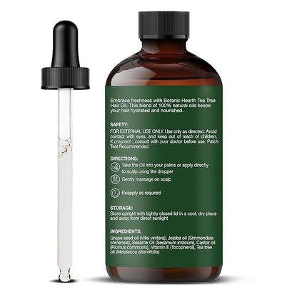 Botanic Hearth Tea Tree Oil For Hair (2 Fl Oz) | With Jojoba & Grapeseed Oils | Soothes Itchy Scalp & Fights Dandruff | Non Gmo Verified - Hair Tonic