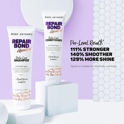 Marc Anthony Repairing Shampoo & Conditioner Set - Rescuplex Bond Repair, Strengthens Hair, Eliminates Frizz & Flyaways, Revives Dry & Damaged Hair