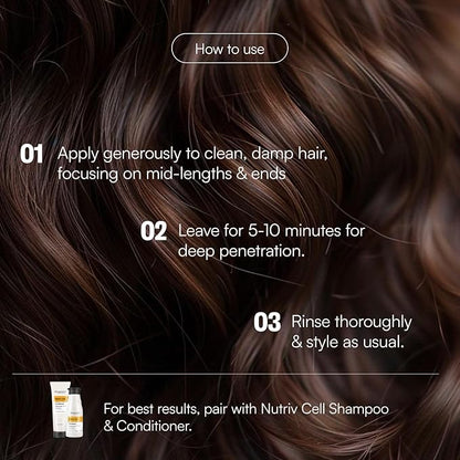 Deep Repair Hair Mask for Dry & Damaged Hair – Shea Butter & Plant-Based Stem Cells – Hydrating & Restorative Treatment – Sulfate-Free, Frizz Control – 11.16 fl oz