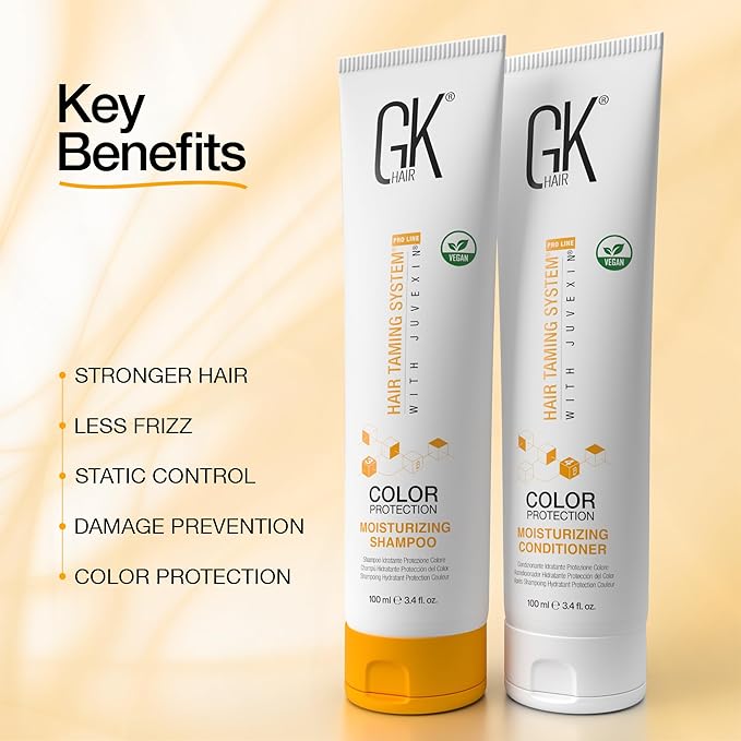 GK HAIR Color-Treated Moisturizing Shampoo & Conditioner 3.4 fl oz Duo – Sulfate-Free Hydrating Set for Color Protection, Frizz Control & Deep Nourishment