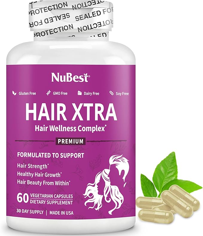 HairXtra - Hair Regrowth Vitamin for Faster Hair Growth - Hair Growth Vegan Capsules - Hair Thickening with Biotin, Zinc, MSM, B Vitamins, Choline - Hair Supplement, Hair Regrowth Capsules - Pack 2