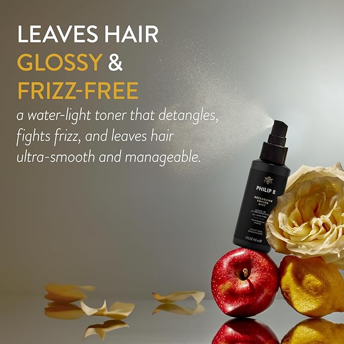 PHILIP B Detangling Toning Mist with Velvet Oud, 2 fl. oz. (60 ml) - Leave-In pH Restorative Daily Detangling Mist, Leaves Hair Glossy & Frizz-Free