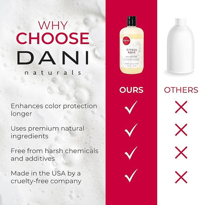 Naturals Shampoo - Citrus Rose Scent is a sulfate-free, vegan, and organic shampoo that deeply moisturizes and nourishes all hair types, including color-treated hair