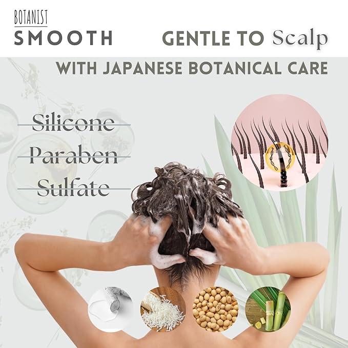 Organic Hair Conditioner for Dry & Frizzy Hair Women & Men, Keratin Treatment by Natural Protein, Macadamia Nut Oil & Jojoba Oil in Japan, Sulfate &Paraben Free, Green Apple& Rose, 16.2 Fl Oz