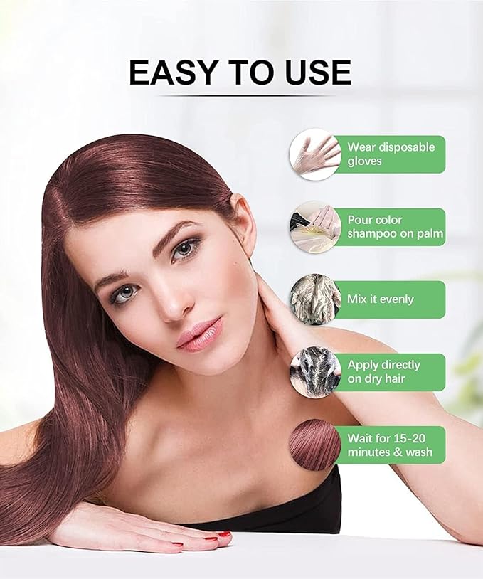 Herbishh Ultimate Hair Color Kit (2 Pcs Grape Red + 1 Argan Mask) for Grey Hair - Permanent, Long-Lasting, Easy-to-Apply Color Shampoo for Men and Women