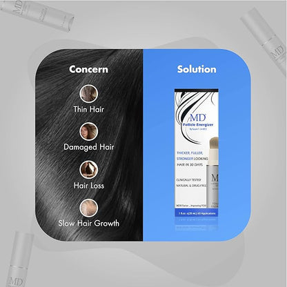 MD Follicle Energizer | Natural Hair Growth Serum | Biotin Infused to Block DHT Production and Prevents Hair Loss | 1 Fl Oz 60-Days Supply