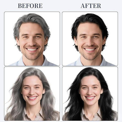 Black Hair Color Ammonia Free/PPD Free/Hydrogen Peroxide Free, Natural Herbal Black Hair Dye for Women Men Gray Hair Coverage, Champu para canas