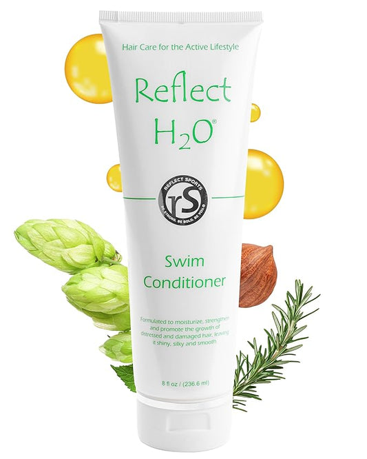 Reflect HշO Swim Conditioner - Moisturizing & Strengthening Swim Hair Care Conditioner for Damaged Hair - Sulfate-Free Chlorine Hair Protection with Rosemary & Vitamin E for Fresh, Hydrated Hair - 8oz
