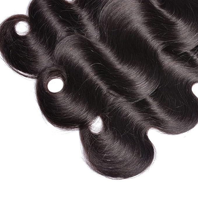 30 32 34 Inch Body Wave Bundles Human Hair Color 1B Bundle Double Weft Natural Black Body Wave Bundles Niegmeag Virgin Soft and Silky Remy Hair Extensions 300g