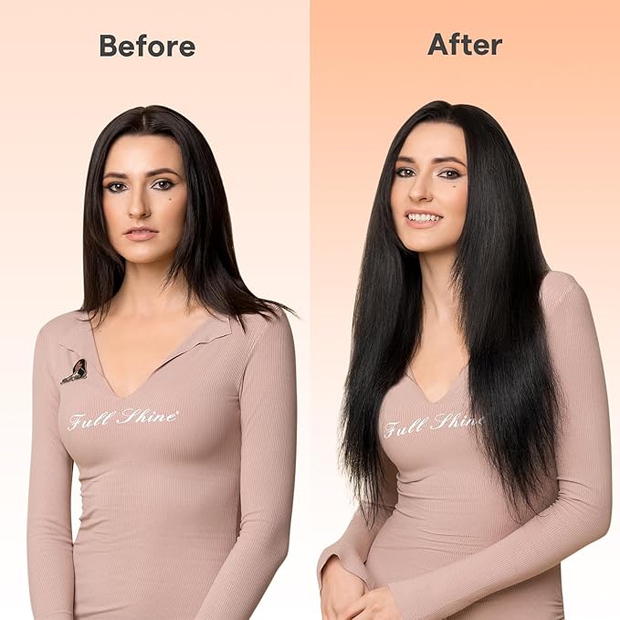 Full Shine Butterfly Weft Hair Extensions Invisible Pu Hole Extensions Remy Hair Color Dark Brown Genius Weft Extensions 24 Inch Hair Extensions For Women 100 Grams