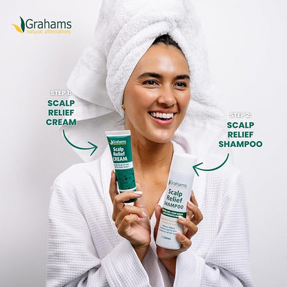 Scalp Relief Cream by Grahams Natural - Relief for Dry, Itchy, Flaky Scalps & Dandruff - Scalp Moisturizer with Manuka Honey, Calendula, Jojoba Seed Oil (2.11oz)