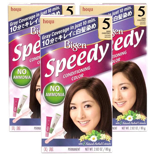 Bigen Speedy Conditioning Color Kit: 5 Deep Chestnut - 3 Pack