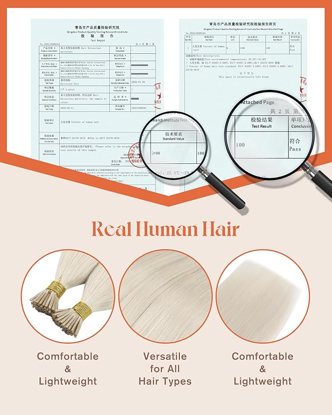 Sunny Hair Itip Hair Extensions Human Hair Platinum Blonde Human Hair Extensions Itip 22inch I Tip Hair Extensions Human Hair for Wedding 50g