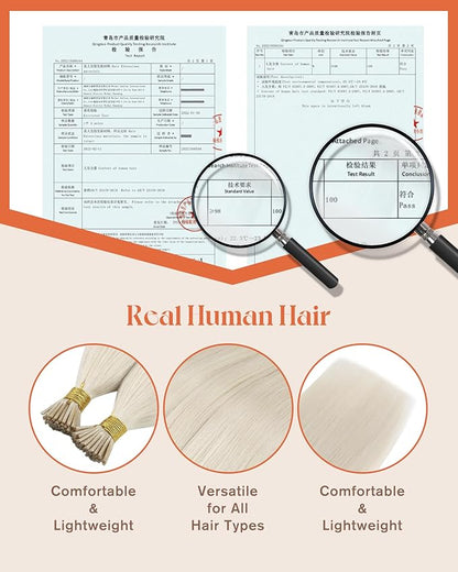 Sunny Hair Itip Hair Extensions Human Hair Platinum Blonde Human Hair Extensions Itip 22inch I Tip Hair Extensions Human Hair for Wedding 50g