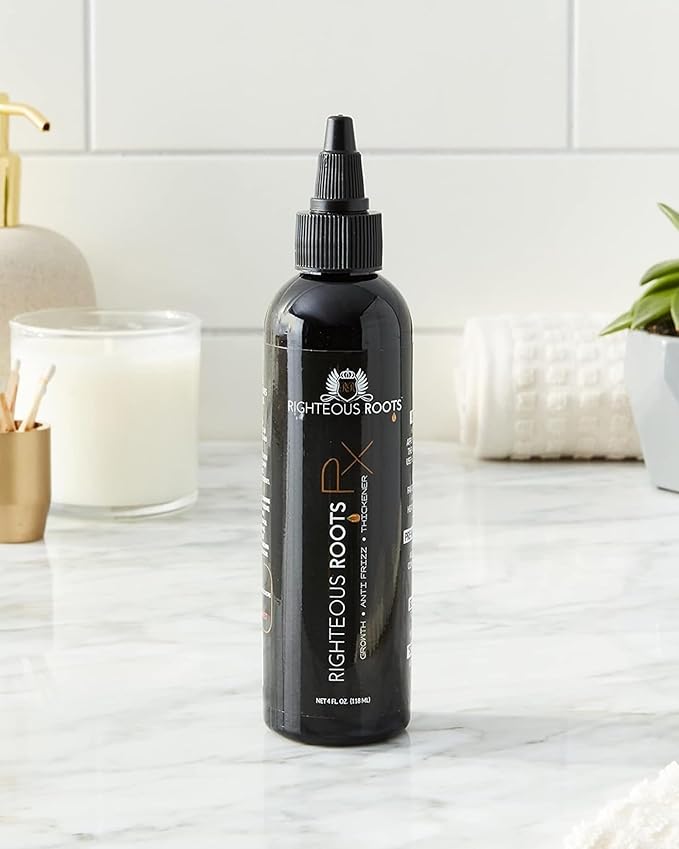 Righteous Roots Hair Oil for Hair Growth, Anti Frizz and Thickener (4 fl OZ, Pack of 2) - Best for Beard, Curly, Wavy and Natural Hair