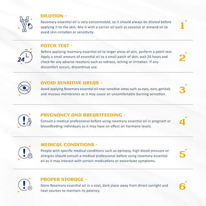 HIQILI Rosemary Oil for Hair Growth, Skin, Scalp, 100% Pure Natural, Add to Shampoo & Conditioner - 0.33 Fl Oz/10 ML