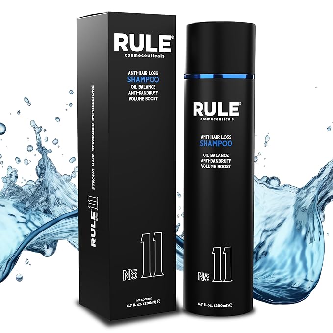 No.11 Anti-Hair Loss Shampoo for Men, DHT Blocker and Root Activator for Hair Regrowth, Anti-Dandruff & Oil Control Formula, Thickening & Strengthening for Thinning Hair - 200 mL