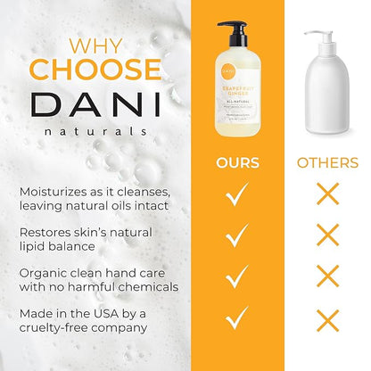 Naturals Moisturizing Hand Soap – Grapefruit Ginger Scent, Hydrating, Sulfate-Free & Paraben-Free, 12 Oz Bottle with Pump, Gentle Cleansing for Dry Skin