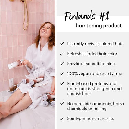FOUR REASONS Hair Color Shampoo (8 Colors) - Sulfate Free Rich Brown Hair Toner - Color Depositing Shampoo for Color Treated Hair, Vegan, 8.45 Fl Oz (Chocolate/Brown)