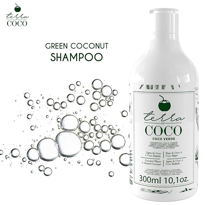 Terra Coco Verde Home Care | Vegan | Extremely Dry & Worn Hair | Vitamin B, Sodium and Potassium | Removes Dead Cells | Promotes Hair Growth | Combats Weakness & Hair Loss | Set of 2