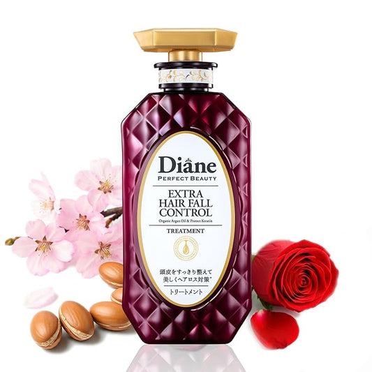 Moist Diane Hair Loss Treatments for Women & Men, Dry Itchy Scalp Treatment by Keratin, Argan Oil, Ginseng Root & Protein, Hair Thickening Conditioner from Japan, 15.2 Fl Oz, EXTRA HAIR FALL CONTROL