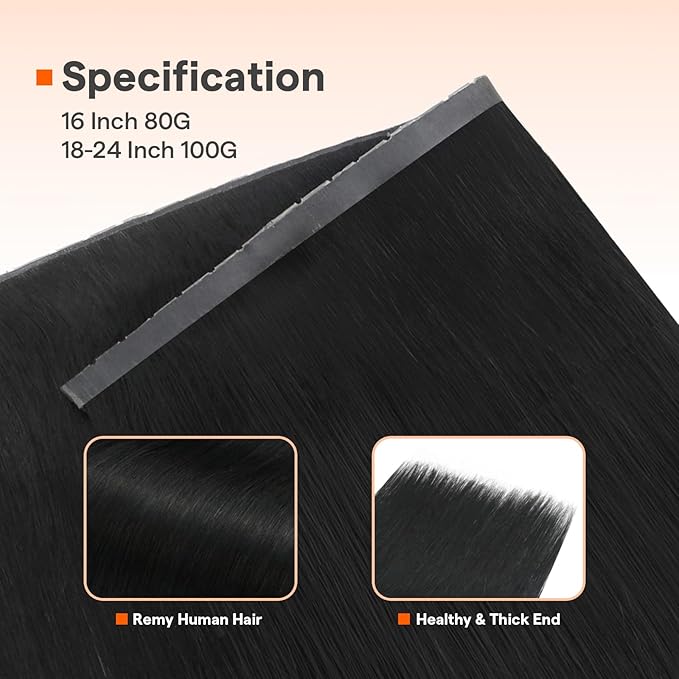 Full Shine Butterfly Weft Hair Extensions Remy Human Hair 24 Inch Invisible Pu Hole Weft Extensions Color Jet Black Genius Weft Extensions Real Hair Micro Ring Hair 100 Grams