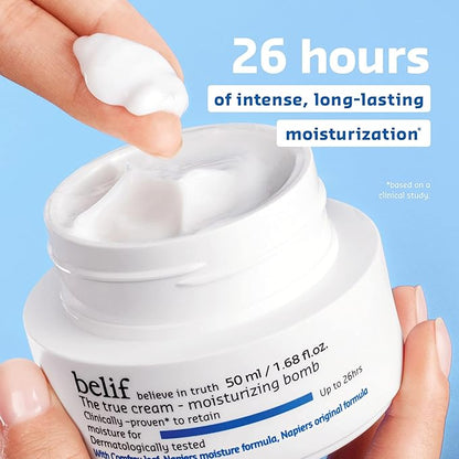 belif The True Cream Moisturizing Bomb with Oak Husk and Vitamin B | Moisturizer | Good for Dry Skin, Dryness Dullness, and Uneven Texture |For Normal, Dry Skin Types
