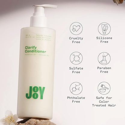 JOOY Clarify Conditioner Weightless Hydration, Soothes Scalp Irritation, Reduces Flakiness & Fights Frizz, Safe for All Hair Types & Color-Treated Hair, Free of Sulfates & Parabens, 33 fl oz