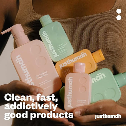 JustHuman Probiotic Therapy Conditioner | Balance Scalp Microbiome |Deeply Conditions and Hydrates | Softens, Smooths, and Adds Shine | Safe for Color-Treated Hair | Paraben-free, sulfate-free | 8 oz