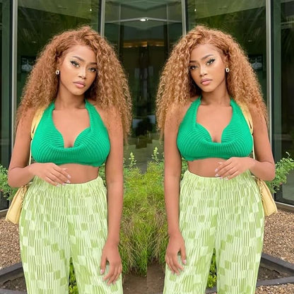 BQRIH #27 Honey Blonde Water Wave Bundles with 4x4 Closure Pre Plucked Human Hair 12 14 16+10, 12A Virgin Brazilian Curly Weaves Soft Bouncy Wet n Wavy Colored 3 Bundles with Transparent Lace Closure
