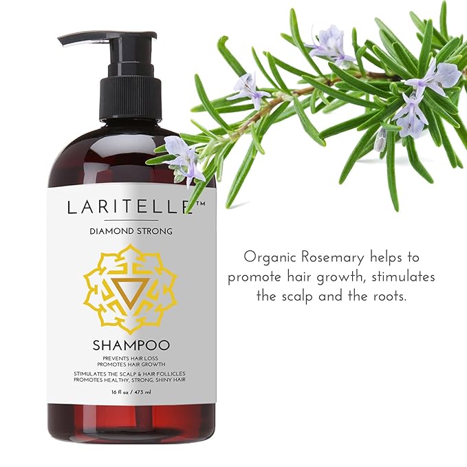 Organic Anti-Thinning Shampoo Diamond Strong | RECOMMENDED BY DERMATOLOGISTS for Hair Loss Prevention | Strengthening, Follicle Stimulating | Argan, Rosemary, Lemongrass, Ginger & Cedarwood
