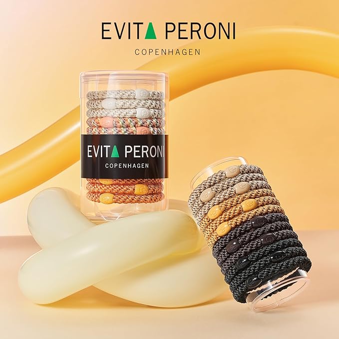 EVITA PERONI Hair Ties 12 Pcs Set, High Elastic Ponytail Holders, Hair Ties No Damage, Elastic Ties for Thick Hair Women Men, Gifts for Mother Sister Girlfriend (Amber Shadow)