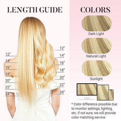MAXITA I Tip Hair Extensions Human Hair,50g/100s Light Blonde Highlighted Golden Blonde 16 Inch Comfortable Wear, Invisible & Natural Cold Fusion, 100% Remy Human Hair Itip Keratin Hair Extensions