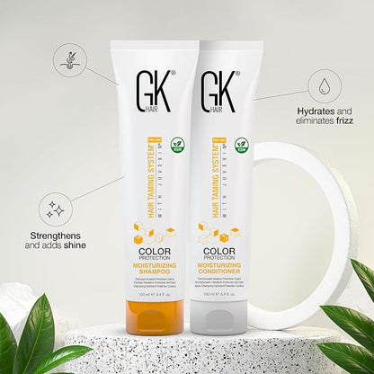 GK HAIR Color-Treated Moisturizing Shampoo & Conditioner 3.4 fl oz Duo – Sulfate-Free Hydrating Set for Color Protection, Frizz Control & Deep Nourishment