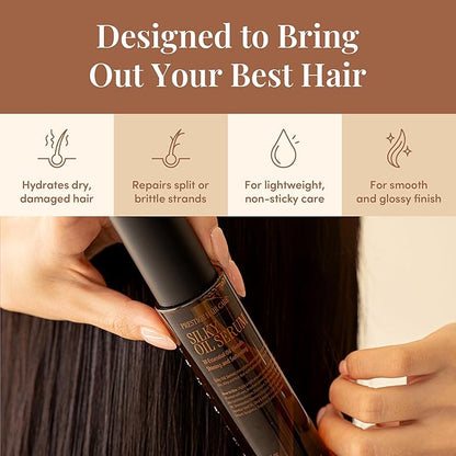 Silky Oil Serum | A lightweight hair serum | Ten of naturallyderived oil blends | EVE VEGAN 70ml