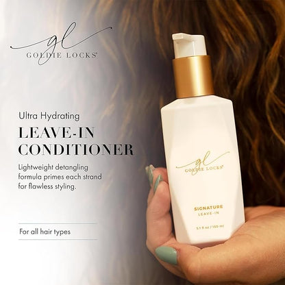 Goldie Locks Ultra Hydrating Leave-In Conditioner that Strengthens Hair, Detangles Unruly Hair, Provides All Day Hydration, UV Protection, Moisturizes, Frizz Control, Extension & Color Safe, 5.1 Fl Oz