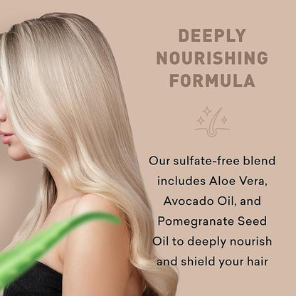 Just Nutritive Shampoo For Blonde Natural & Color-Treated Hair, Neutralize Brassy Tones, No Purple or Blue Shampoo, Paraben Free, Phthalate Free, Silicone Free, 8 oz. Bottle
