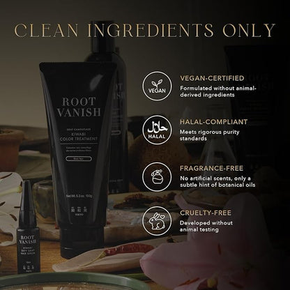Color Treatment for Gray Coverage – Subtle, Gradual Semi-Permanent Hair Color – Hydrating, Sulfate-Free, Ammonia-Free, Vegan Color Depositing with 31 Botanical Extracts (Black)